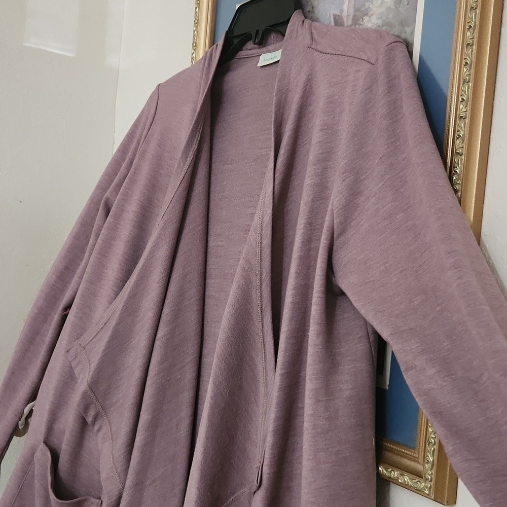 lOGO Lounge open cardigan with pockets Business Casual Lagenlook career M - Picture 5 of 8